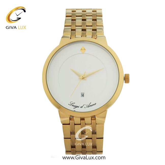 ساعت مچی اورجینال مردانه LdA | لوئیجی د آنا | Luigi d'Ana طلایی | طلایی| سفید| کد رفرنس 2358